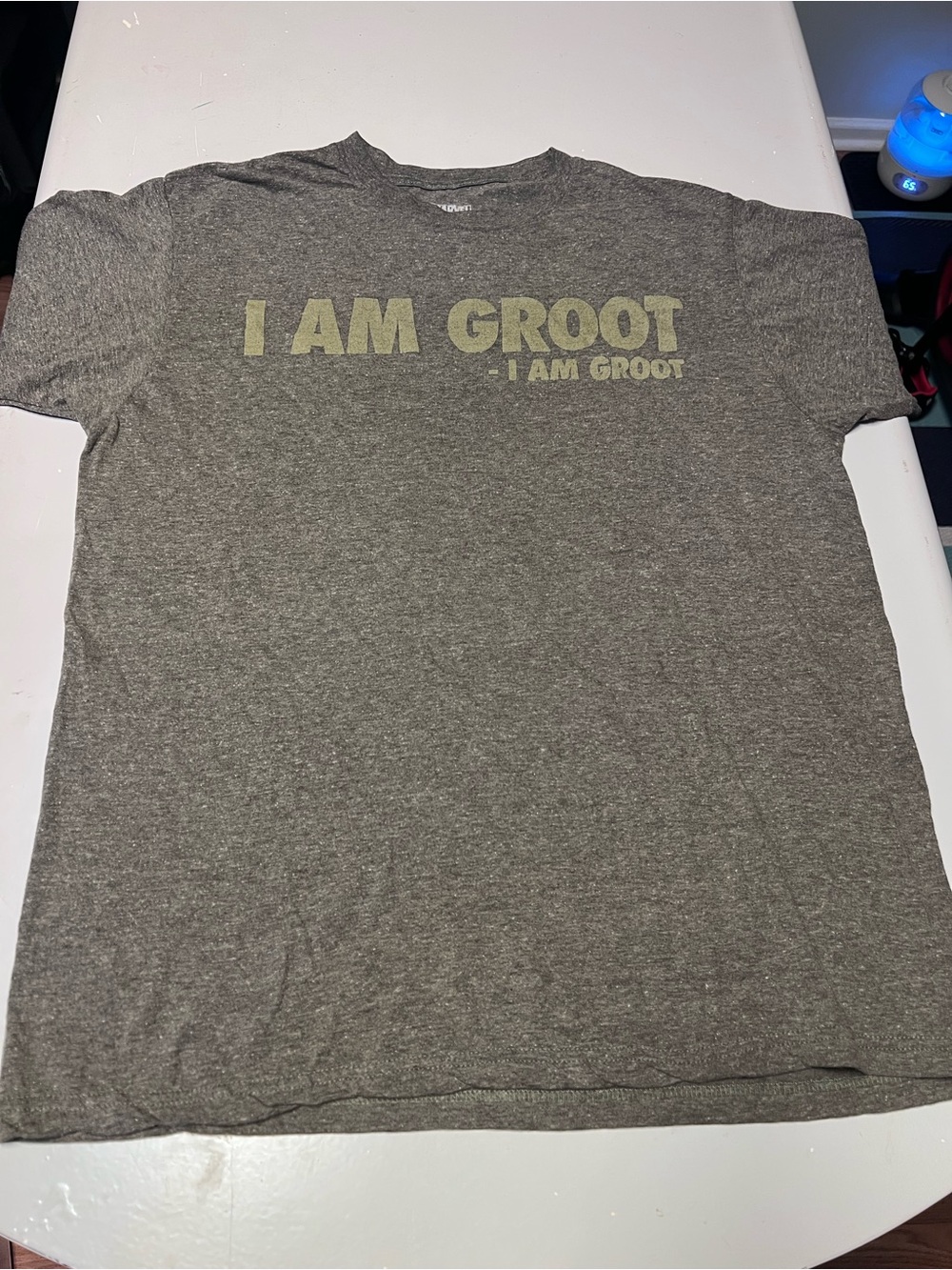Marvel I AM GROOT Graphic Tee - Gray with Olive Print